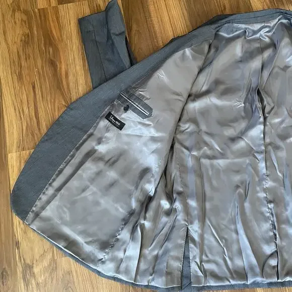 NWT The BLK TUX Tollegno 1900 Men’s 54R Gray Blazer Suit Jacket 100% Merino Wool